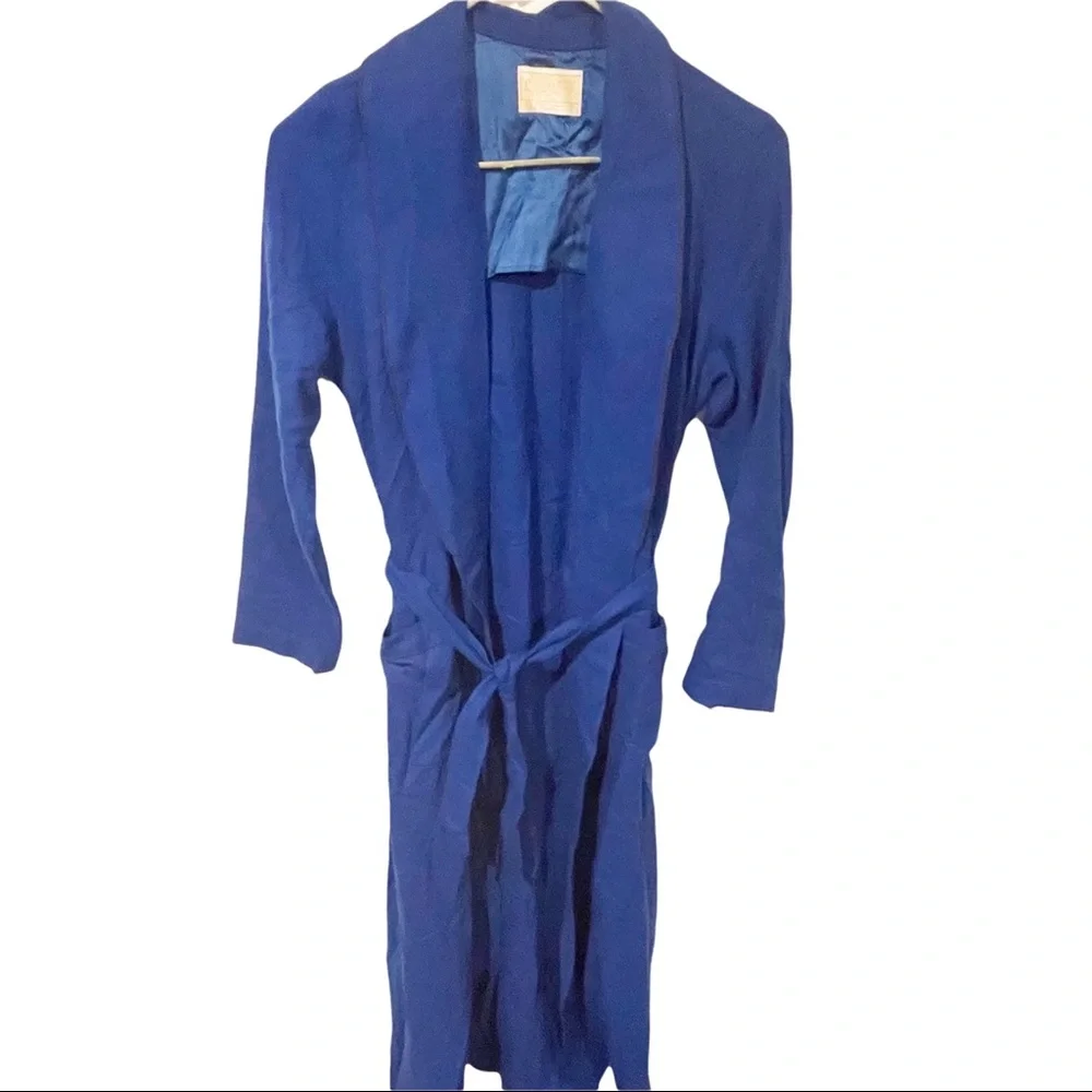 Pendelton Mens Blue Tie Waist Virgin Wool Bathrobe House Coat Small New NWT